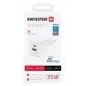 Swissten Travel Charger GaN USB-C 35W PD / USB-A 27W QC Swissten Travel Charger GaN USB-C 35W PD / USB-A 27W QC