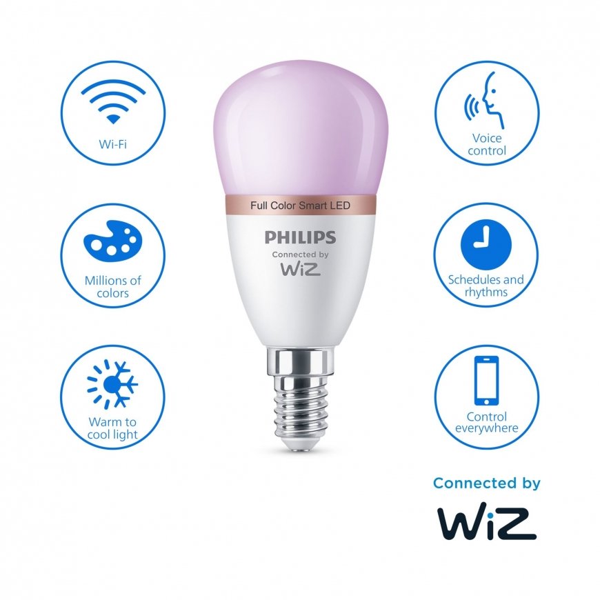 Philips 4,9 W (40 W ekv.) P45 E14 spuldze – 5