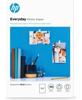 HP Everyday Photo Paper, Glossy, 200 g/m2, 10 x 15 cm (101 x 152 mm), 100 sheets