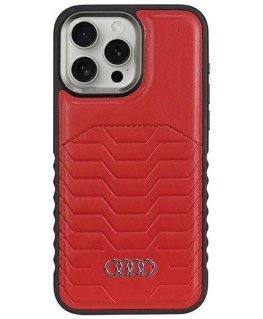 Case Audi Synthetic Leather MagSafe iPhone 15 Pro 6.1" red/red hardcase AU-TPUPCMIP15P-GT/D3-RD