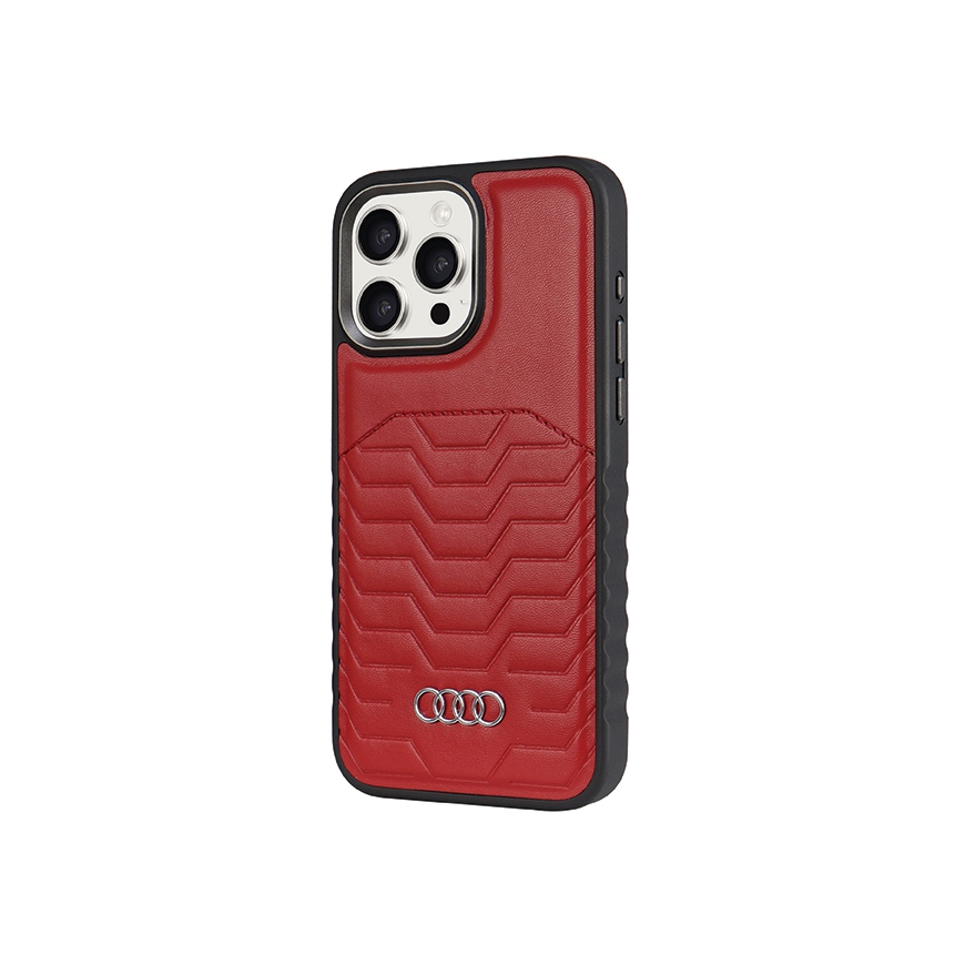 Dėklas Audi Synthetic Leather MagSafe iPhone 15 Pro 6.1" raudona/red hardcase AU-TPUPCMIP15P-GT/D3-RD – 3
