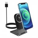 Swissten Magnetic Wireless Charger Stand 15W (MagSafe compatible) Swissten Magnetic Wireless Charger Stand 15W (MagSafe compatible)