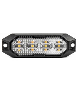 Lampa błyskowa ostrzegawcza plaska 4x3w led r65 r10 12v 24v amio-03929