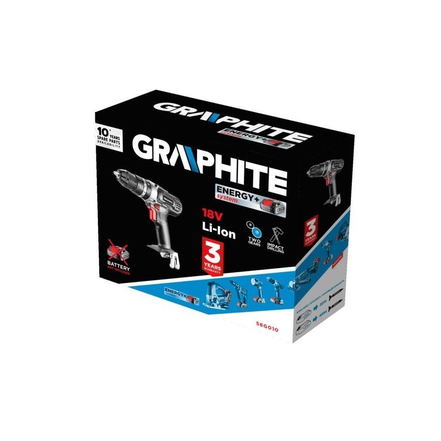 Graphite 58G010 porakone 1250 RPM Avaimeton – 2