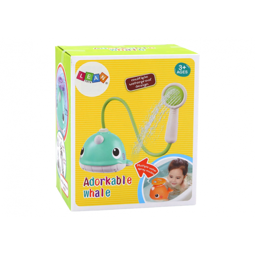Lean Toys Whale Bath Toy 3 Tips Oranžinis – 5