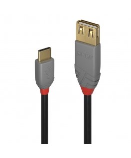 Lindy 36897 USB-kaabel 0,15 m USB 2.0 USB A USB C Must, Hall