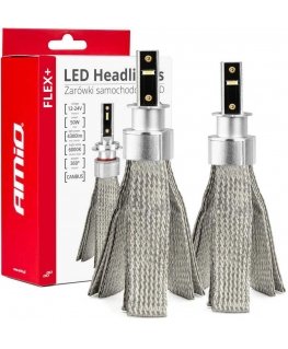 Żarówki samochodowe led seria flex+ h3 6000k 12v 24v canbus amio-03656