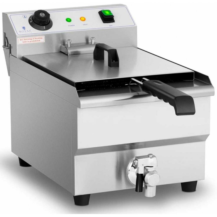 Royal Catering Deep fryer electric nastawna with kranem spustowym 230 V 3200 W 13 l – 2