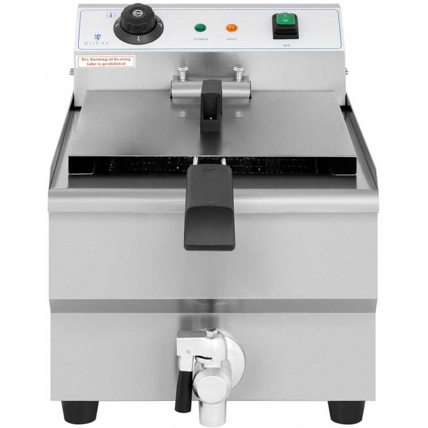 Royal Catering Deep fryer electric nastawna with kranem spustowym 230 V 3200 W 13 l – 3