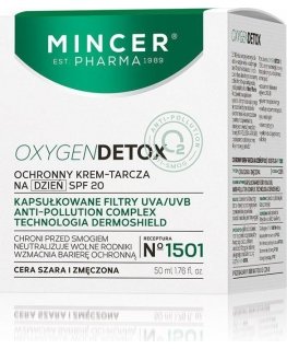 Mincer Pharma Oxygen Detox Apsauginis dieninis kremas skydas SPF20 Nr. 1501 50ml