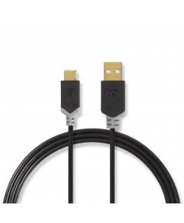 Nedis CCBW60601AT30 USB кабель 3 m USB 2.0 USB A USB C Антрацит