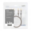LogiLink CA1203 audio kabelis 1,5 m 2 x RCA Melns LogiLink CA1203 audio kabelis 1,5 m 2 x RCA Melns
