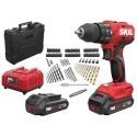 Skil_Red Akumuliatorinis smūginis gręžtuvas 3021HC 20V 2x2Ah su priedais 100vnt Skil_Red Akumuliatorinis smūginis gręžtuvas 3021HC 20V 2x2Ah su priedais 100vnt