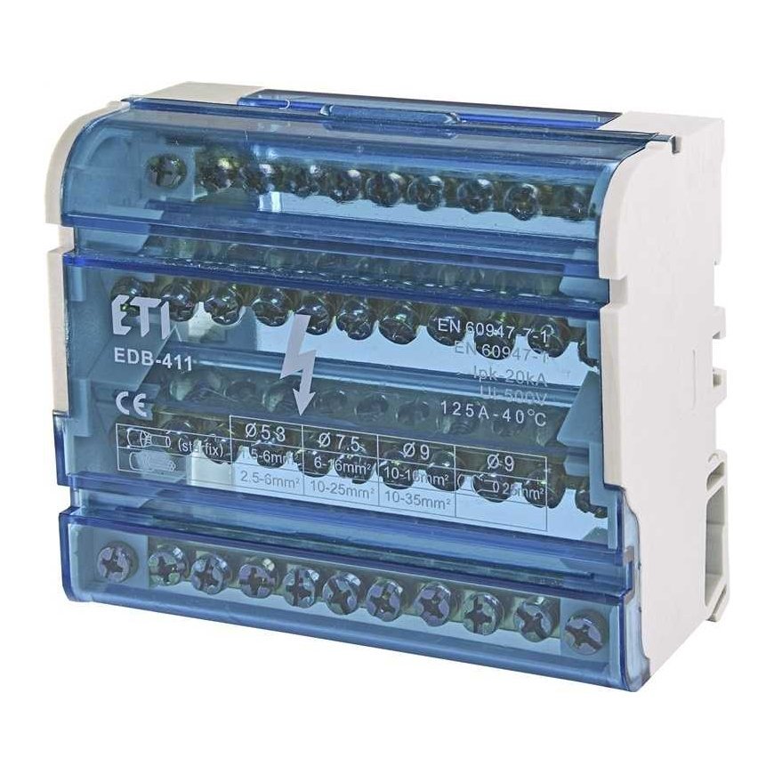 Distribution terminals ETI EDB-411 4x(7x1.5/2x6/2x10) 125A – 2