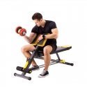HMS Fitness LSR8311 Plakans svarcelšanas treniņu sols Regulējams sēdeklis Mājas Melns, Dzeltens