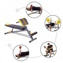 HMS Fitness LSR8311 Tasainen painonnostopenkki Säädettävä istuin Koti musta, Keltainen