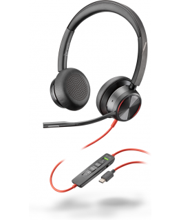 HP Poly Blackwire 8225 Stereo USB-C Headphone + USB-C/A Adapter