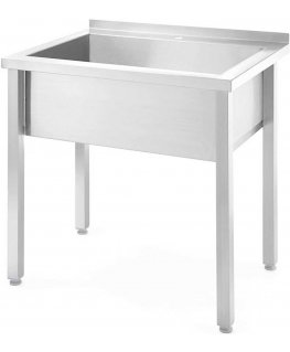 Single-bowl welded dining basin sink Budget Line STEEL 800 x 600 x 850 cm - Hendi 816707