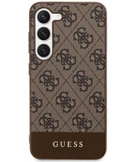 Dėklas Original faceplate case GUESS GUHCS24MG4GLBR for SAMSUNG S24 Plus (4G Bottom Stripe / ruda)