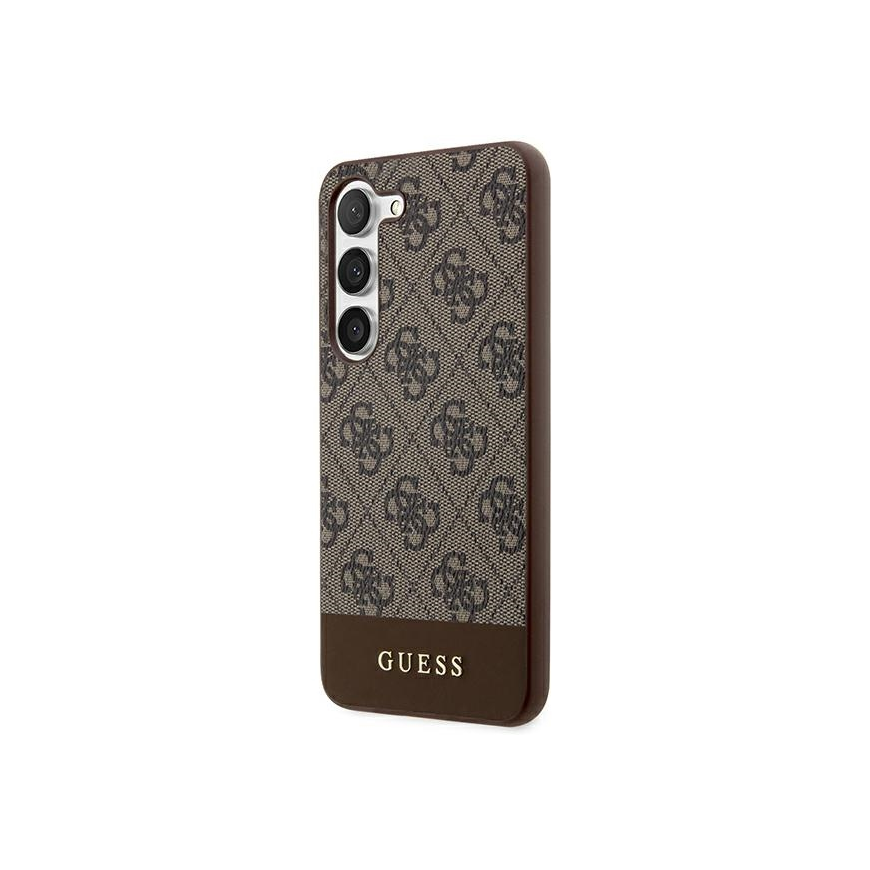 Dėklas Original faceplate case GUESS GUHCS24MG4GLBR for SAMSUNG S24 Plus (4G Bottom Stripe / ruda) – 3
