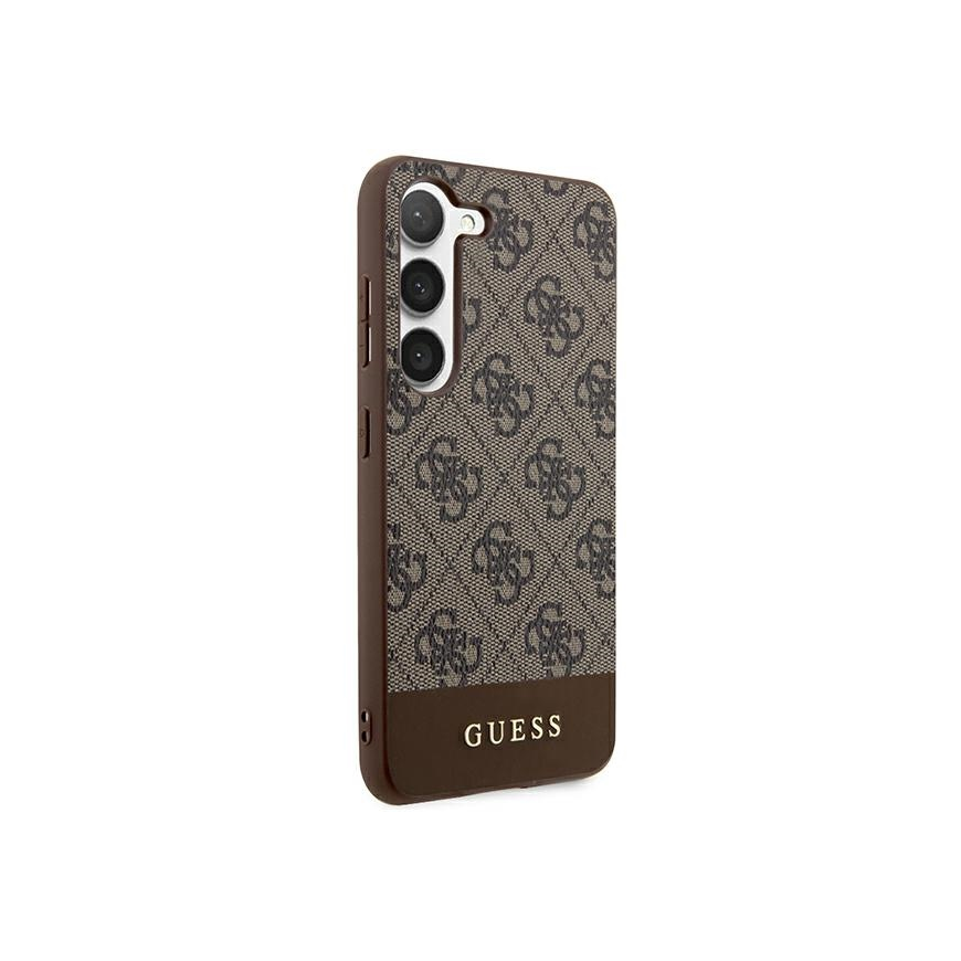 Dėklas Original faceplate case GUESS GUHCS24MG4GLBR for SAMSUNG S24 Plus (4G Bottom Stripe / ruda) – 5