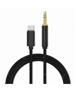Mocco Textile Premium AUX Cable USB-C - 3.5 mm 1m Black