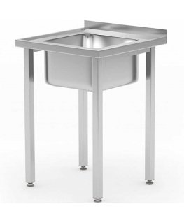 Budget Line single bowl basin sink STEEL 600 x 600 x 850 cm - Hendi 816752