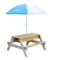 AXI Nick Sand & Water Picnic Table Brown/white - Umbrella Blue/white Smilšu un ūdens galds