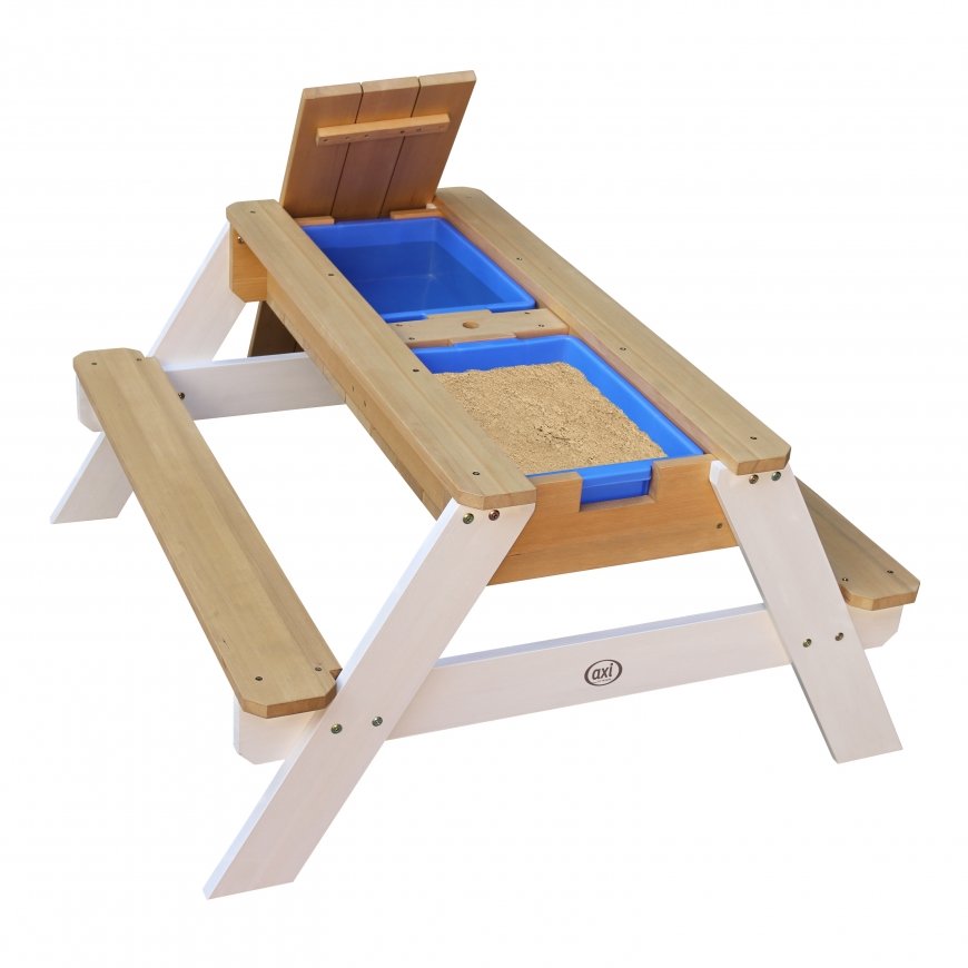 AXI Nick Sand & Water Picnic Table Brown/white - Umbrella Blue/white Smilšu un ūdens galds – 4