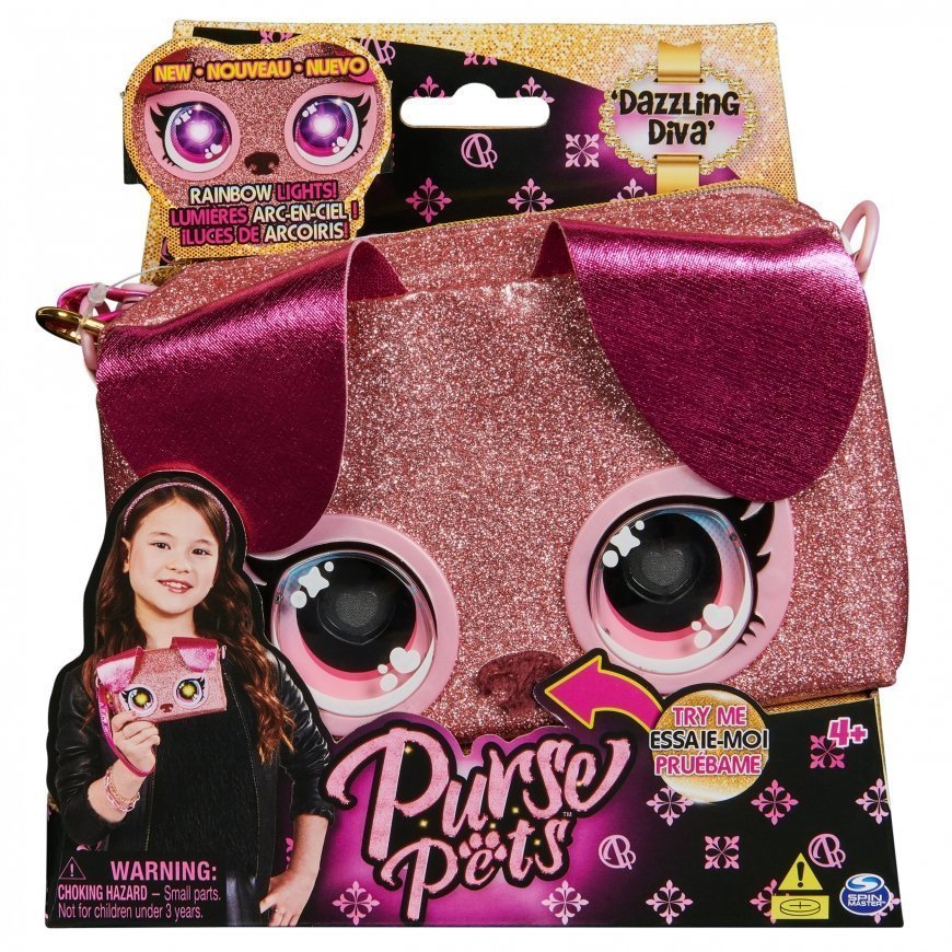 Purse Pets BAG INA PursePets Wristlet Puppy GML Fuksija, Rozā Meitene Klača soma