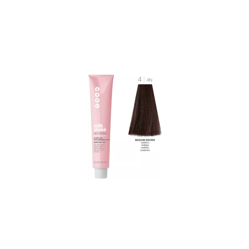 Plaukų dažai Milk Shake Smoothies 4 Medium Brown, 100 ml – 2