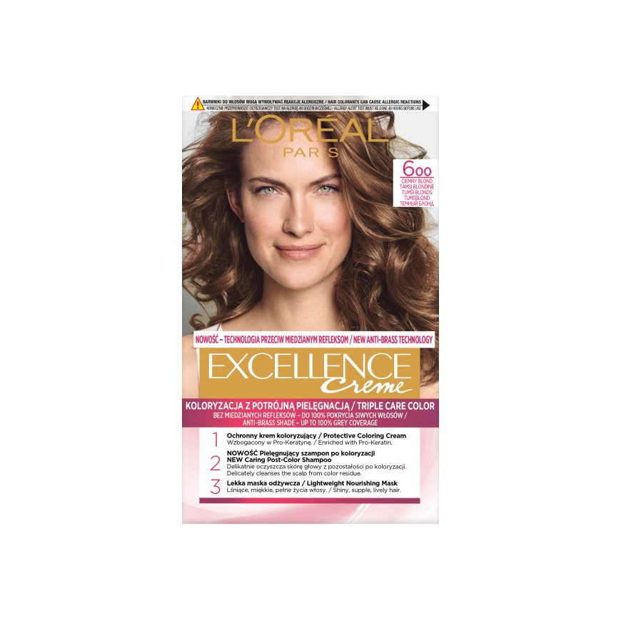 L'Oreal Excellence Creme plaukų dažai 600 Dark Skirtas šviesiems plaukams – 2