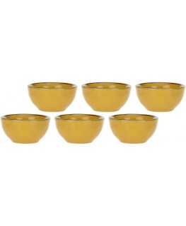 Rose&Tulipani Set of 6 round miseczek Concerto Ocra - Yellow, 7 cm