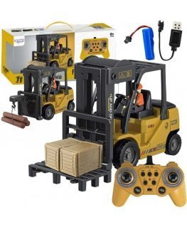 WOOPIE nuotoliniu būdu valdomas šakinis krautuvas 2in1 RC kranas – mastelis 1:24