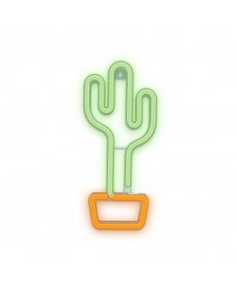 Forever Light Neon LED Light CACTUS orange green Bat + USB FLNEO2 Šviečianti figūrėlė