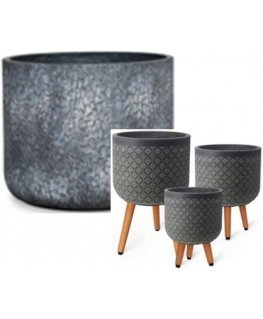 Plant holder EDEN D37xH30cm with legs, dark gray