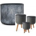 Plant holder EDEN D37xH30cm with legs, dark pilkas Plant holder EDEN D37xH30cm with legs, dark pilkas
