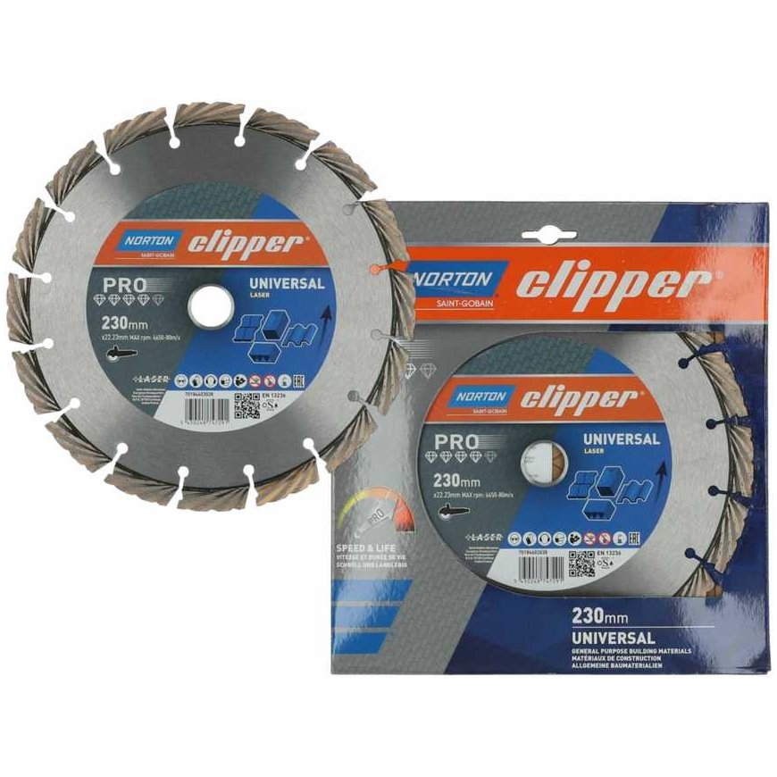 NORTON TARCZA D.UNIVERSAL 230mm CLIPPER PRO UNIVERSAL LASER