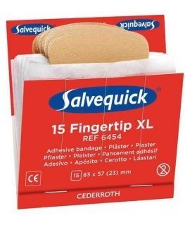 Orkla Group Plaster Salvequick Fingertip 6454, tekstil, XL, æske a 6 sæt