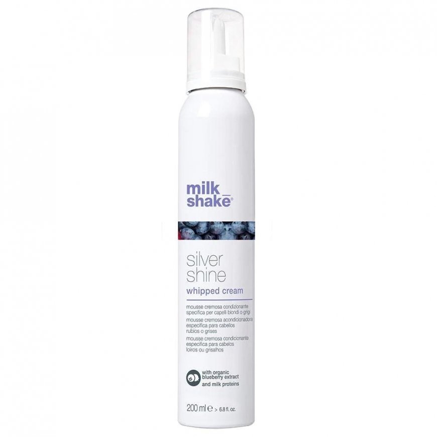Conditioning foam for light and gray hair Milk Shake Silver Shine Whipped Creamy 200ml – 2