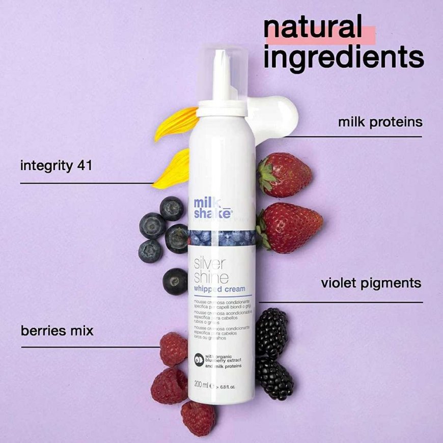 Conditioning foam for light and gray hair Milk Shake Silver Shine Whipped Creamy 200ml – 3