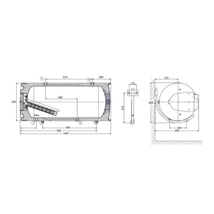Combined water heater DRAŽICE OKCV 125, 123 l – 3