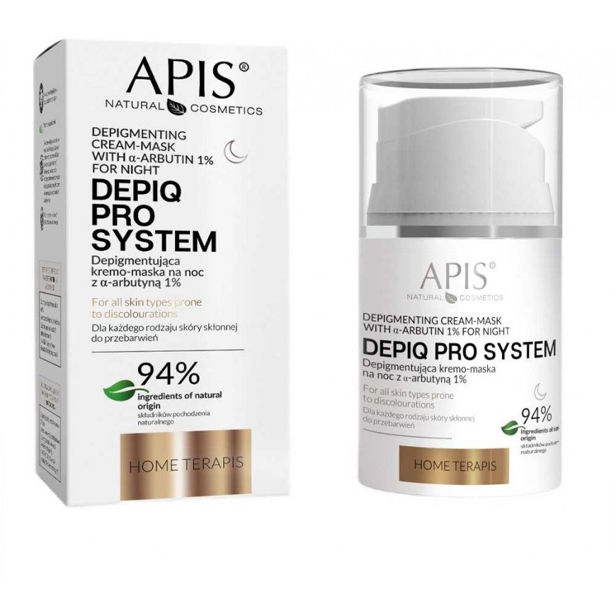 Apis Depiq Pro System depigmentująca kremo-maska na noc su α-arbutyną 1% 50ml