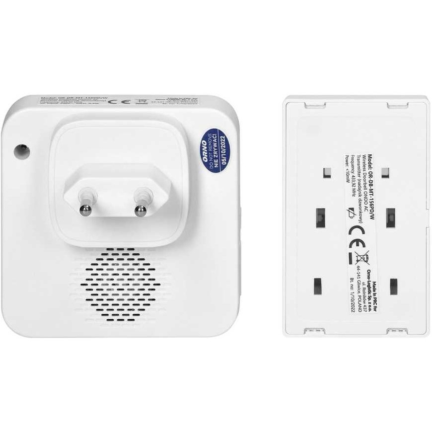Orno ONDO AC battery-free wireless doorbell, white – 5