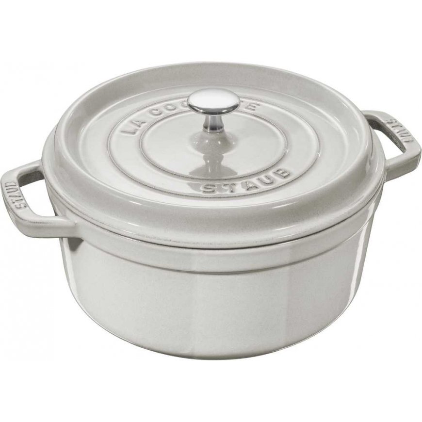 Pot żeliwny round Staub - 2.2 ltr, White truffle