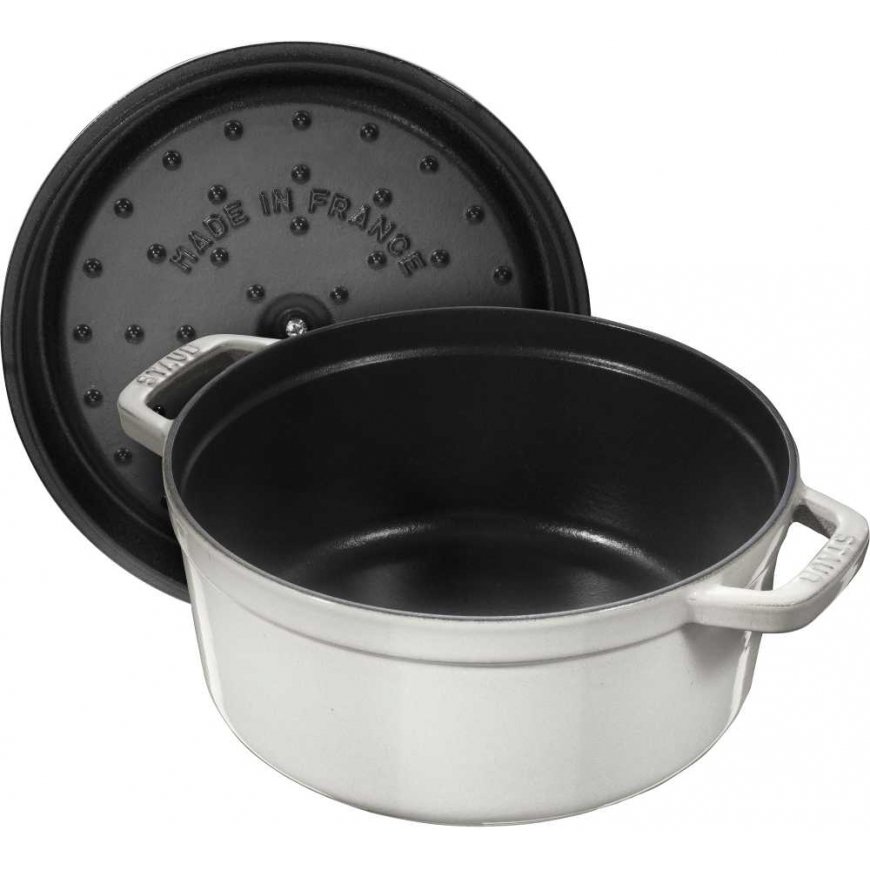 Puodas żeliwny apvalus Staub - 2.2 ltr, Balta trufla – 2