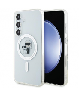 Original Front Panel Case Karl Lagerfeld KLHMS24SHGKCNOT for SASMSUNG S24 (MAGSAFE IML KC) Clear