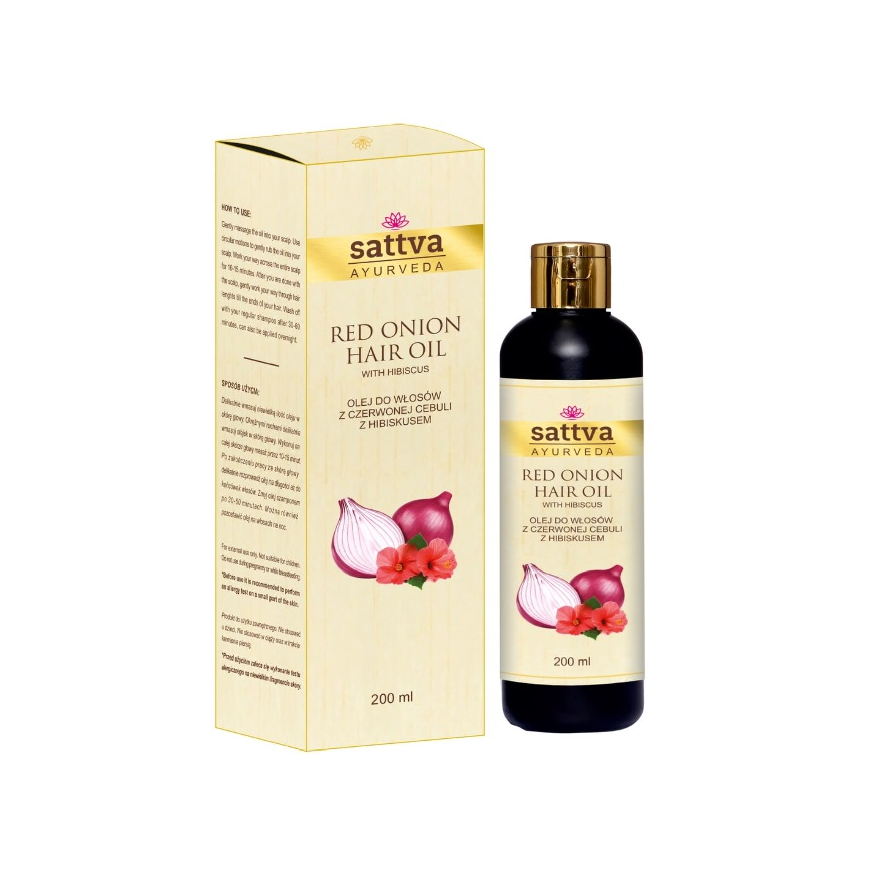 Red onion oil for hair Red Onion, Sattva Ayurveda, 200ml – 3