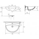 Washbasin Mito Red, 60 cm