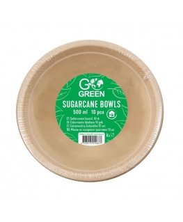 Compostable sugar cane plates Go Green Ø23cm 10pcs|0,16kg